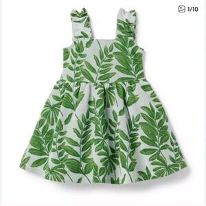 Janie and Jack Greem Palm Jacquard Dress